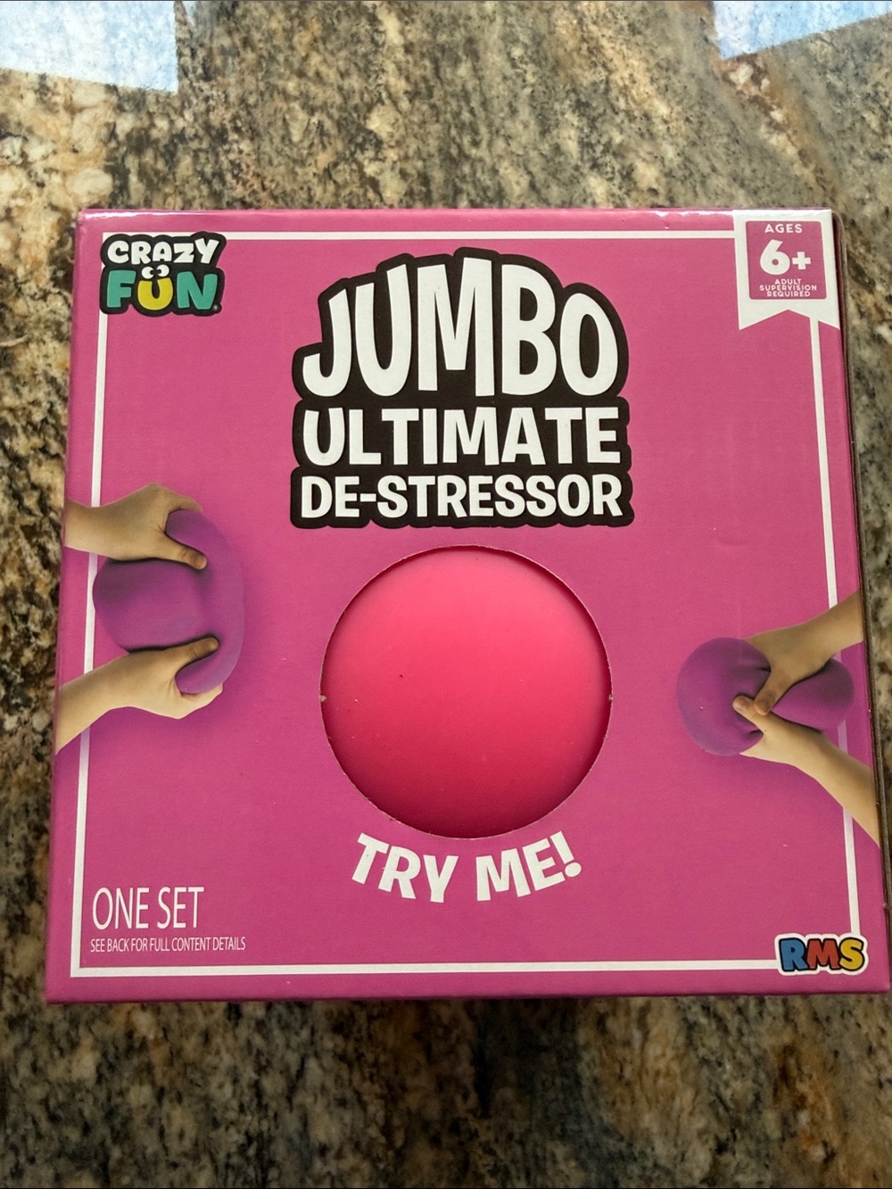 *VIRAL RARE* Crazy Fun Jumbo squishy Ultimate De-Stressor Stress Ball - pink